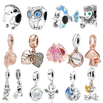 

2019 Autumn New 925 Solid Silver Queen & Regal Crown Dangle Charm Beads fit Original Pandora Bracelets Women DIY Jewelry