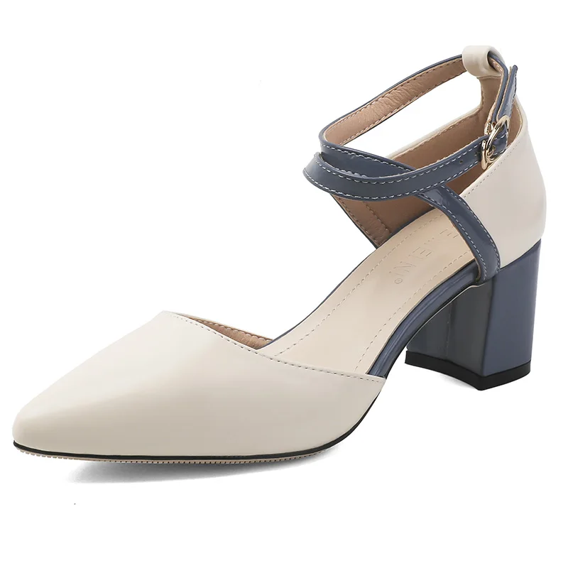 

Women's Sandals High-Heeled Thick Bag Heel Tip Buckles Rubber Sole Comfortable and Breathable Summer Sandals for Women