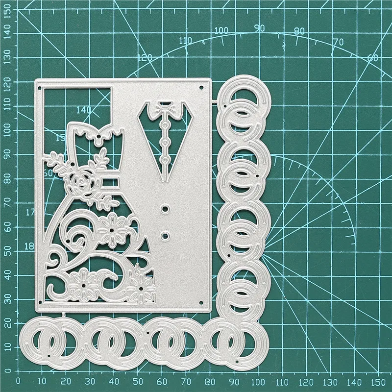 DiyArts Suit and Dress Frame Metal Cutting Dies Embossing Stencil Scrapbook Chain Circle Template Punch Paper Crafts New