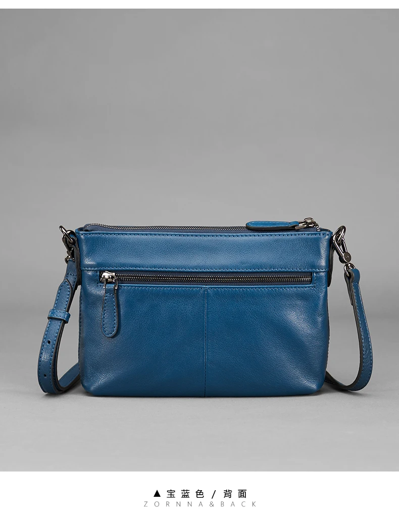 GIONAR синий кошелек через плечо Мягкая натуральная коровья кожа сумки для женщин Винтаж маленькая сумка передний карман на молнии