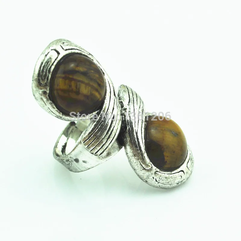 

wp139-13----Ring Natural Tiger Eye Stone Factory Price Jewlery Vintage Look Tibet Alloy free shipping wholesale