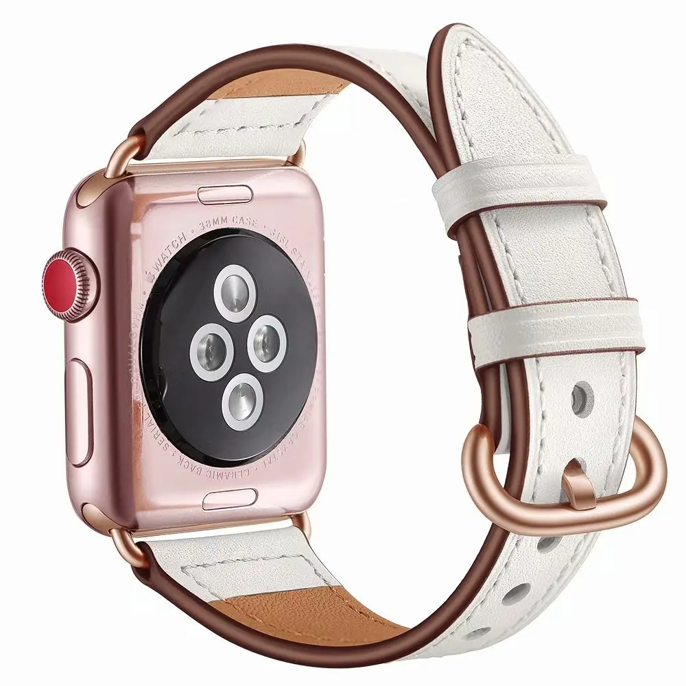 Тонкий хорошо сделанный из натуральной кожи петлевой ремешок для Apple Watch 38 мм 40 мм ремешок для часов Пряжка браслет ремешок для iWatch серии 4 3 2 1