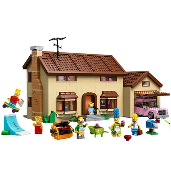 

Cartoon Simpsons House Building Blocks Bricks DIY Classic architecture birthday Toys Christmas Gift