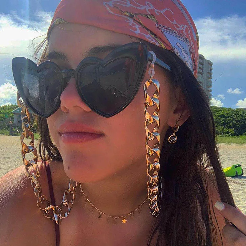 Acrylic Gold Glasses Chain Sunglasses Accessories Hanging Neck Glasses Rope Mask Chain Strap Eyewear