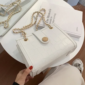 

Fashion Stone Pattern Leather Shoulder Bags for Women 2020 Designer High Quality Handbags Chain Design Simple Flap Crossbody Bag