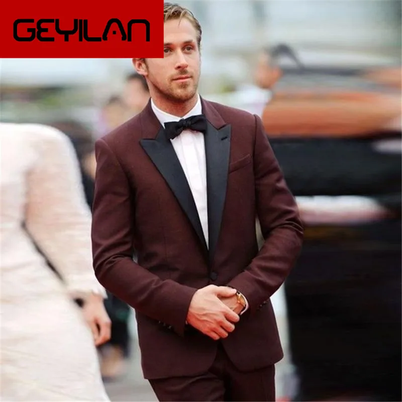 

2020 New Tuxedos Jacket Burgundy Tuxedo Jacket Wedding Suits For Men Custom Made Maroon Prom Dress Mens Suits Slim Fit Blazer
