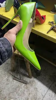 

Green Women Pumps Heels Pointed Toe Sexy High Heel Shoes Stiletto Ladies 8 cm Big Size 34 45