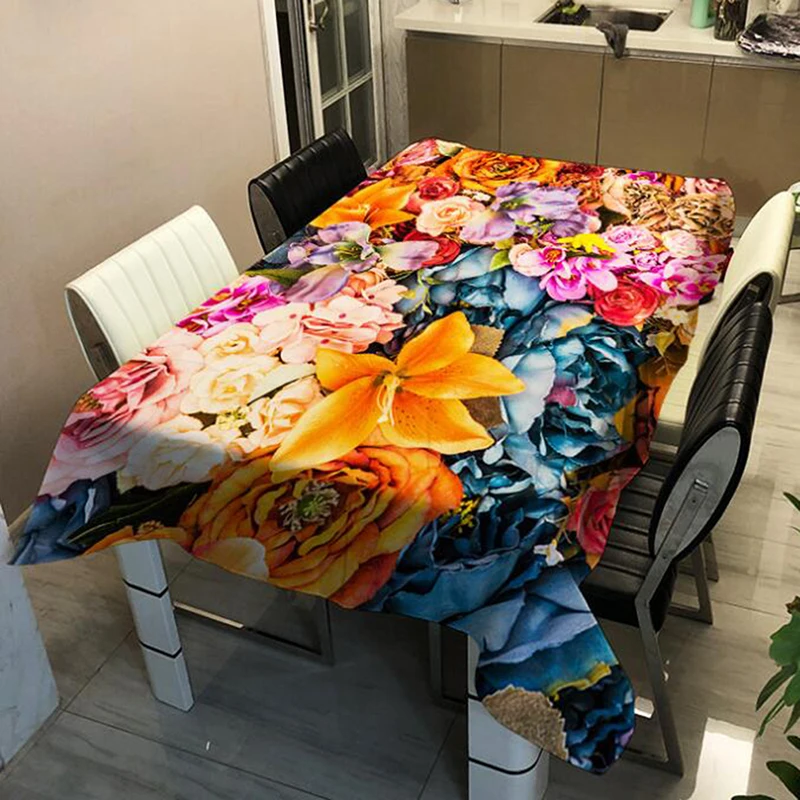 

High Quality Printing Table Cloth Polyester Square Waterproof Oilproof Table Cover Wedding Tablecloth Home Decor
