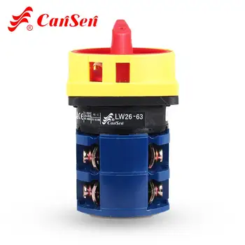 

CANSEN C42 Ith 63A Padlock Rotary Cam Switch OFF-ON 0-1 2 position 4 Poles 8 terminals Power Switch