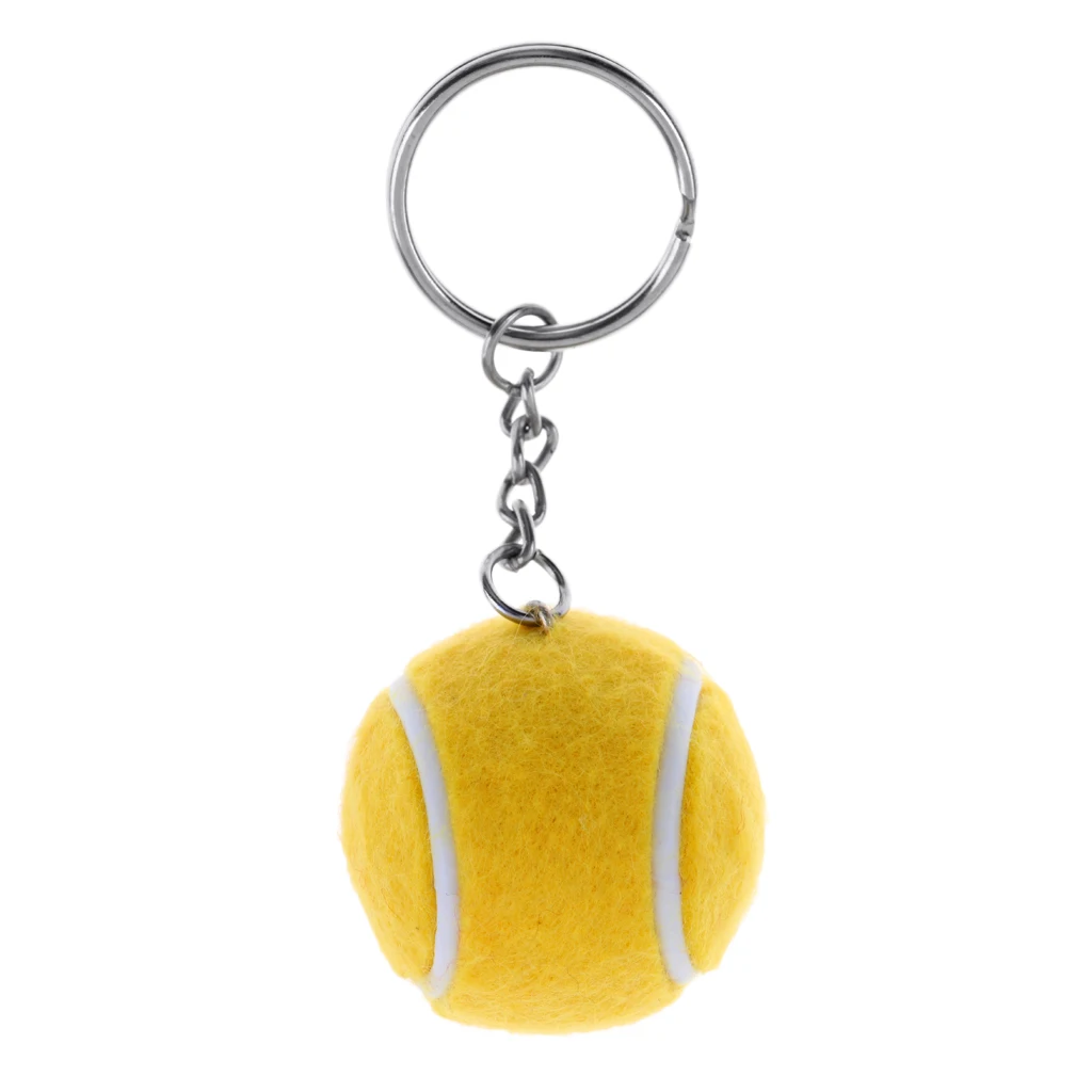 Novelty Mini Tennis Ball Key Chain Keychain Metal Key Ring Keyring Key Chains