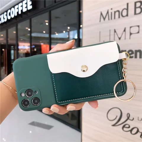 Wallets Card Bag Phone Case For iPhone 13 12 Pro Max Mini 11 Pro Max X XR XS 7 8 Plus SE 2020 Soft Silicone Back Cover