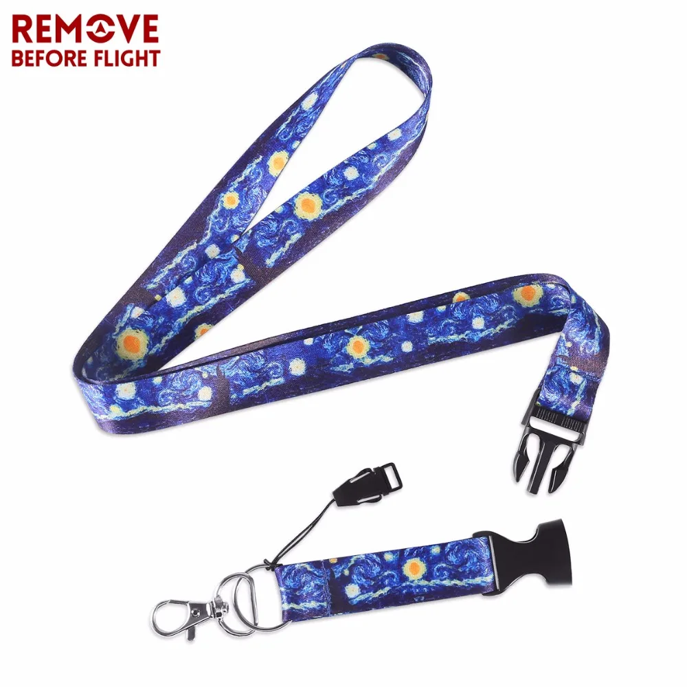 starry night lanyard ID card holder1