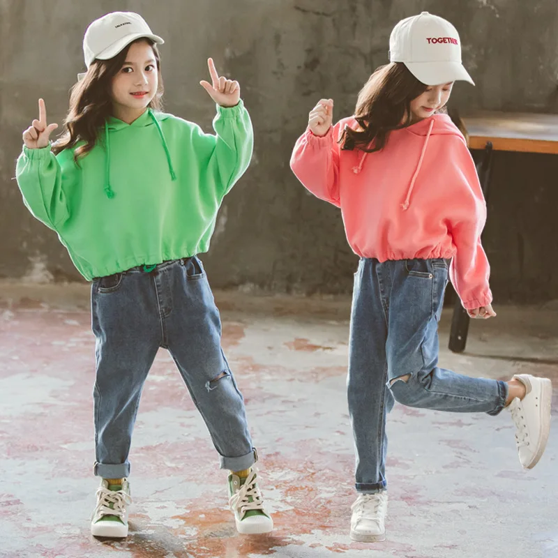 

Girls Spring Clothing Set Children Western Style Clothes GIRL'S Spring Hoodie Fashionable Online Celebrity Two-Piece Set Fashion