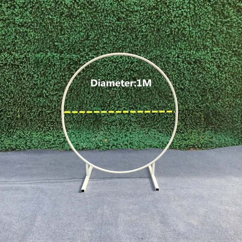Diameter 1M Круглая металлическая железная АРКА, свадебный фон, свадебная АРКА, декор для дня рождения, искусственный цветок, воздушный шар, подставка, полка, дверная арка - Цвет: Diameter 1M