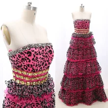 MACloth фуксия A-Line без бретелек длиной до пола Длинные Хрустальные платья из органзы для выпускного вечера платье м 268129 распродажа