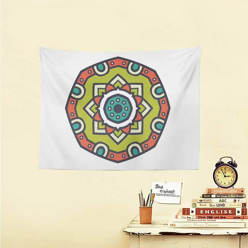 Customized Tapestry Geometric Round Heart Flower Wall Hanging Living Room Decoration Polyester 130*150Cm Beach Towel | Дом и сад