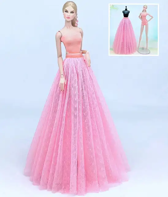 case for barbie doll clothes Princess dress trailing wedding bride marriage dress for barbie accessories toys house ornaments see chart21