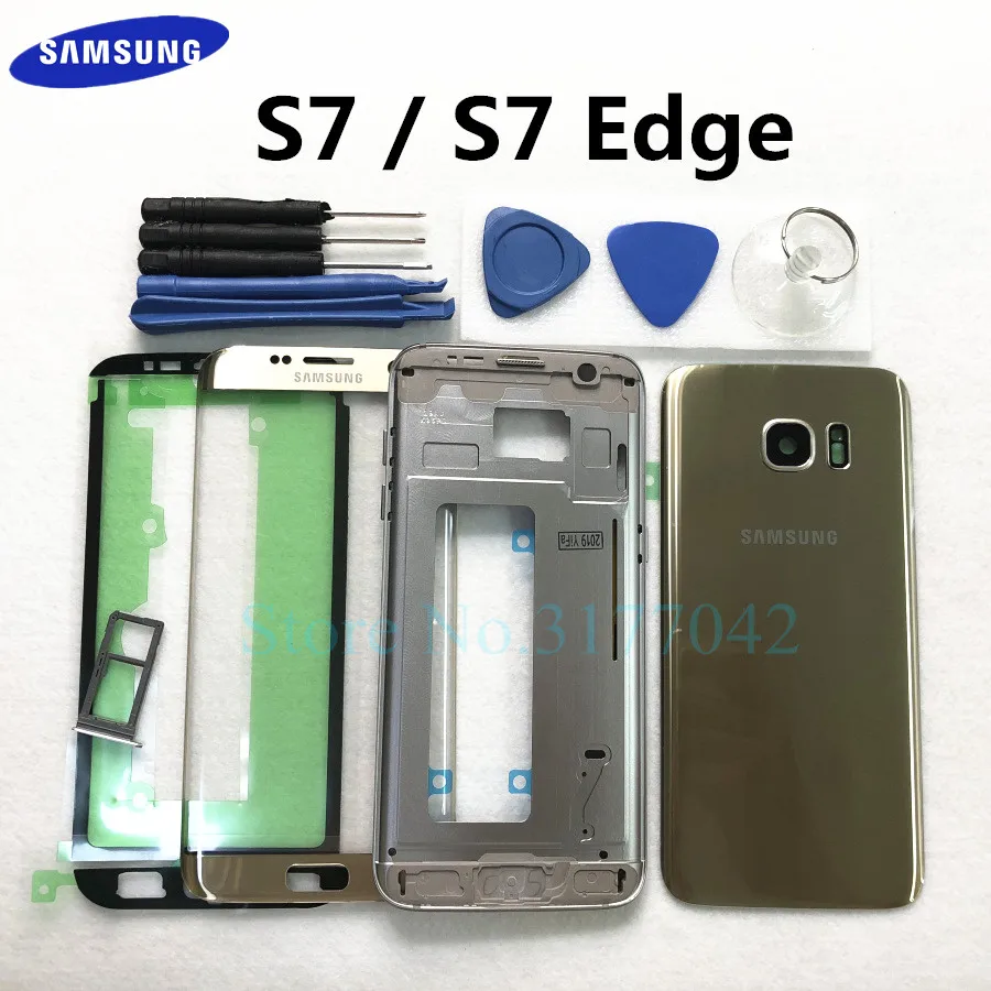 

Full Housing case For Samsung Galaxy S7 Edge S7 G935F G930F Front Glass Middle frame Battery Door Back Glass Rear Cover