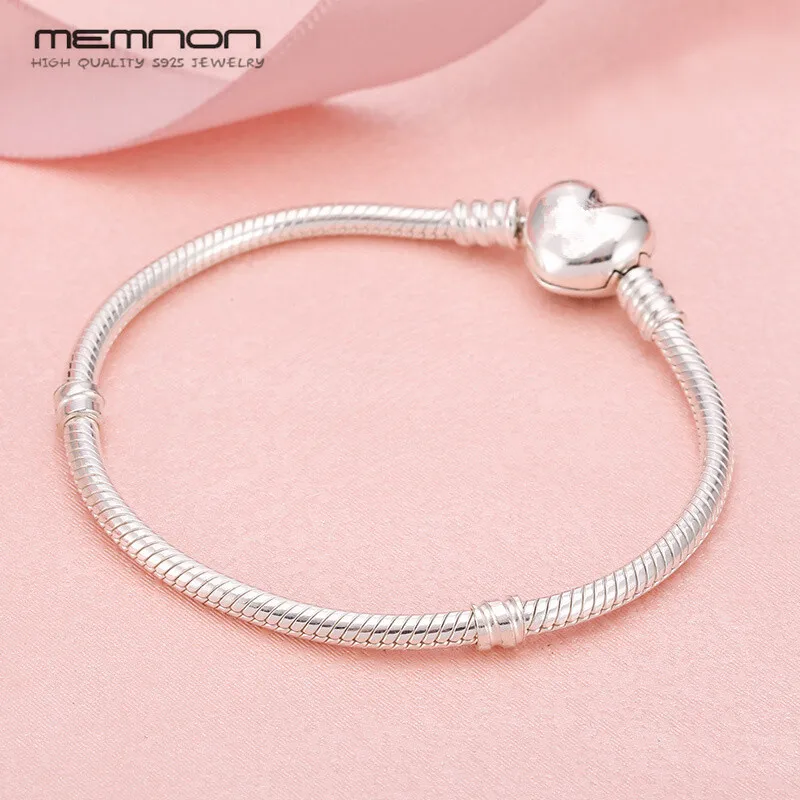 Memnon, серебро 925 пробы, хорошее ювелирное изделие, много видов браслетов для женщин, подходят для шармов, бусин, сделай сам, серебряная цепочка-змейка, браслет YL001