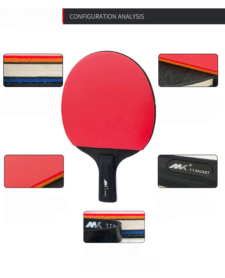 Ракетка для настольного тенниса, двусторонняя ракетка, резиновая ракетка для настольного тенниса с сумкой, Рекомендуемая Подарочная