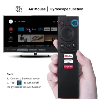 

Meccol V01 Air Mouse With Gyroscope Bluetooth IR Learning Voice Remote Control For Android10.0 KM1 KM3 Smart Android TV Box