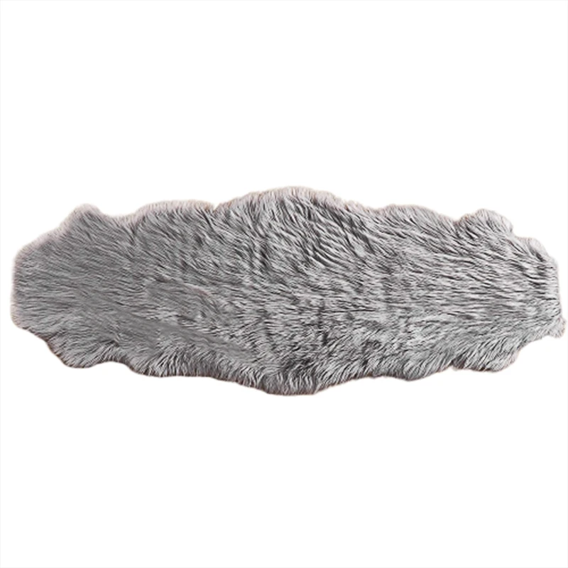 

Super Soft Fluffy Area Carpet Faux Fur Sheepskin Rug Chair Sofa Cover for Bedroom Floor Sofa Living Room, Grey 2 x 6 Feet