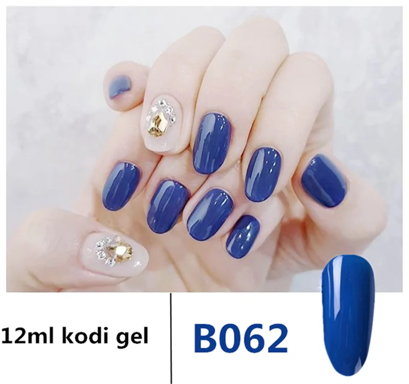 KODI лак для ногтей УФ гель синяя серия гель Лак 12 мл дизайн ногтей маникюр гель лак верхнее покрытие наращивание ногтей - Цвет: B062