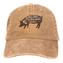 Благородная свинья мужская кепка деним хлопок Регулируемая шляпа на заказ Забавный рыболовный козырек Ясень