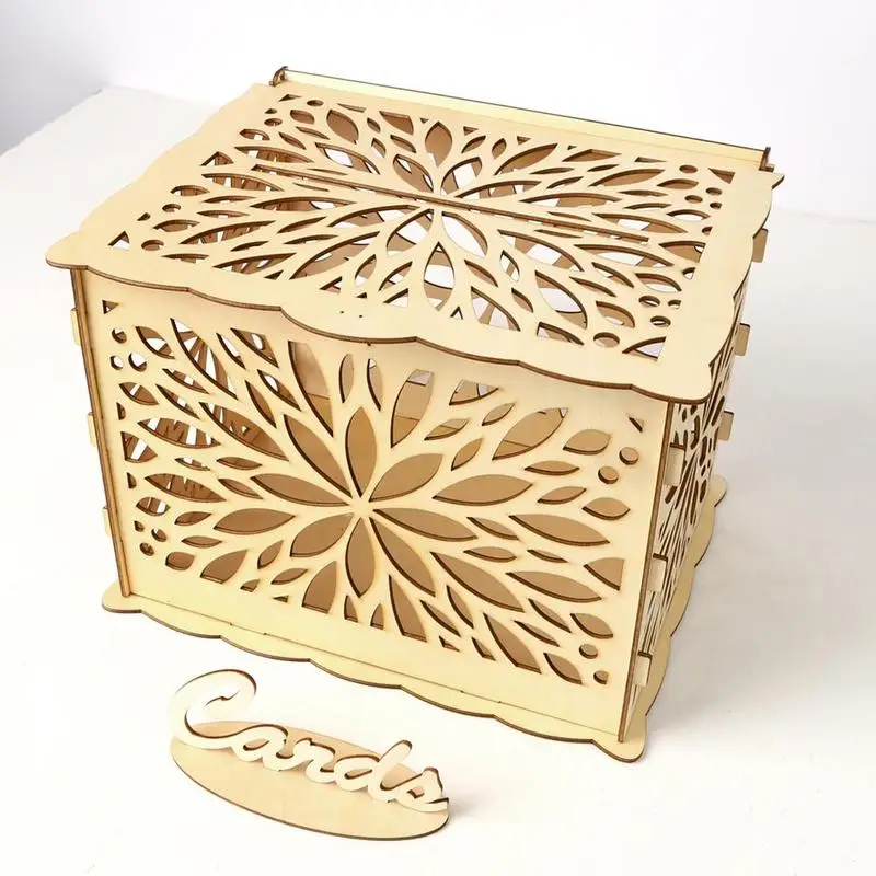 DIY коробка для свадебных подарочных карт деревянная коробка для денег красивые украшения принадлежности для дня рождения вечерние украшения L4S5