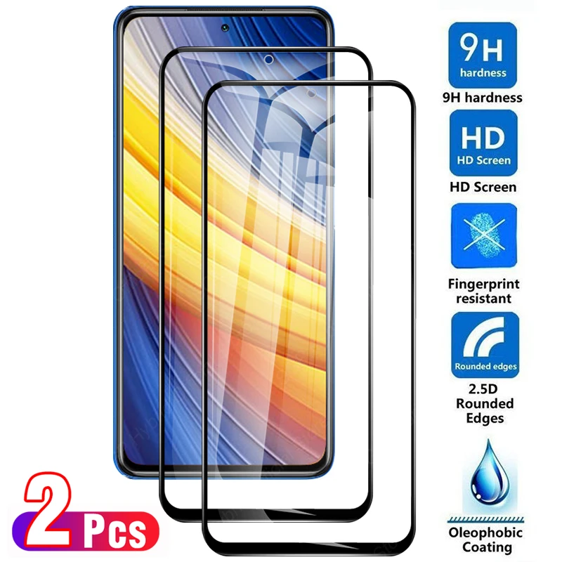 2 шт Полное защитное закаленное стекло для Xiaomi Mi Poco X3 Pro X 3 Защита экрана на Pocox3 X3pro