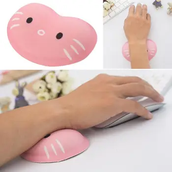 

Cute Cat Silicone Wrist Rest Mouse Hand Pad Comfortable Soft Environmentally Friendly for Desktop Computer Hand Support Cushion