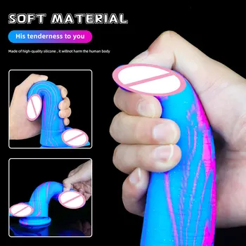 Soft Silicone Realistic Dildo Suction Cup Prostate Massager Large Butt Plug Monster Thick Dildo Color Anal Sex Toys For Women 5