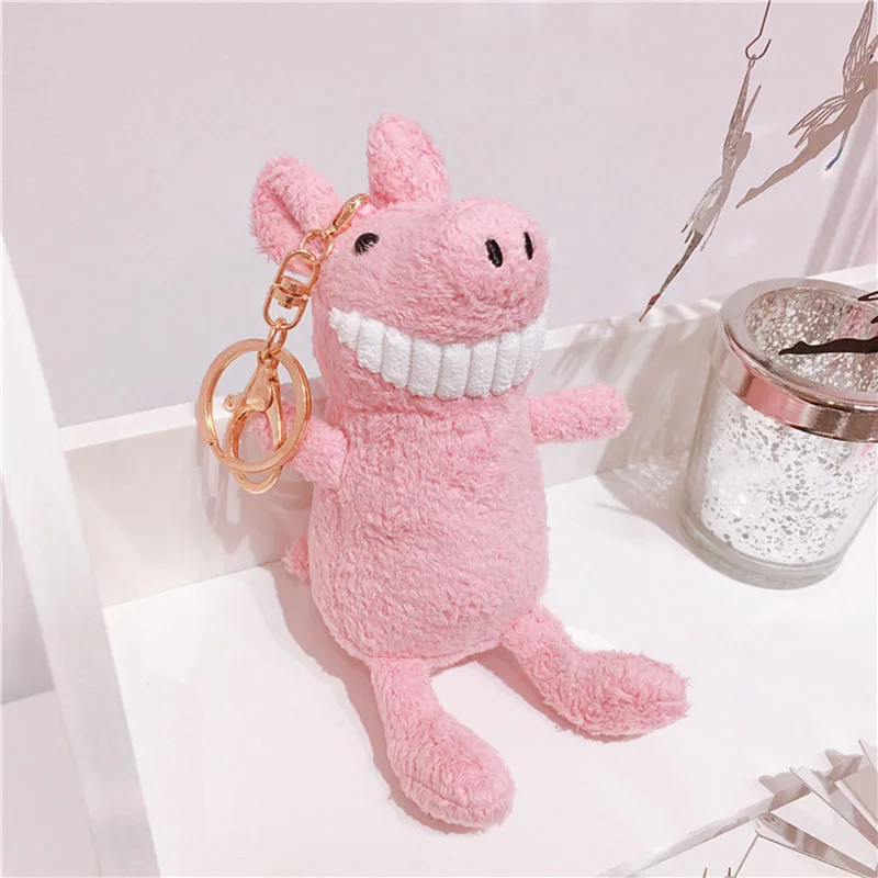 pig Супер милые животные куклы для брелков мягкие плюшевые единорог Лев свинья брелок с дизайном «лягушка» Детская игрушка женская сумка подвеска брелок фестиваль подарки - Цвет: pig
