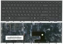 Клавиатура для ноутбуков Sony Vaio VPC-EH Series, Русская, Чёрная с рамкой (148970861, V116646E, V116646F)