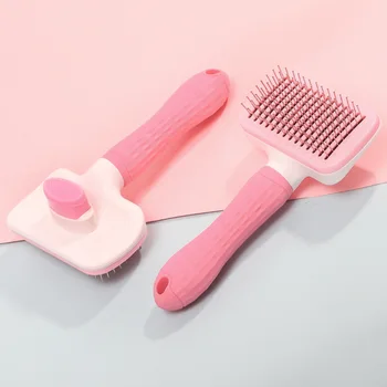 

Self Cleaning Dog Brush Slicker Massage Particle Pet Comb For Dogs Cat Shedding Mats Tangled Hair Dander Dirt Removing MJ710