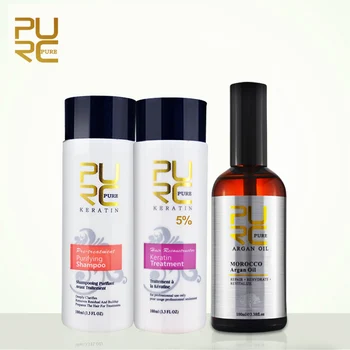 

PURC Straightening hair and Repair damage hair products Brazilian keratin treatment with Magical hair mask Set