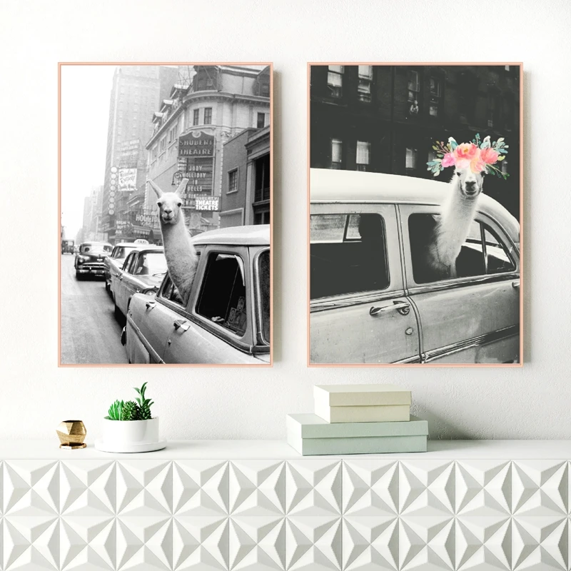 Affiche De Photo Vintage Imprimee De Llama Affiche Imprimee De