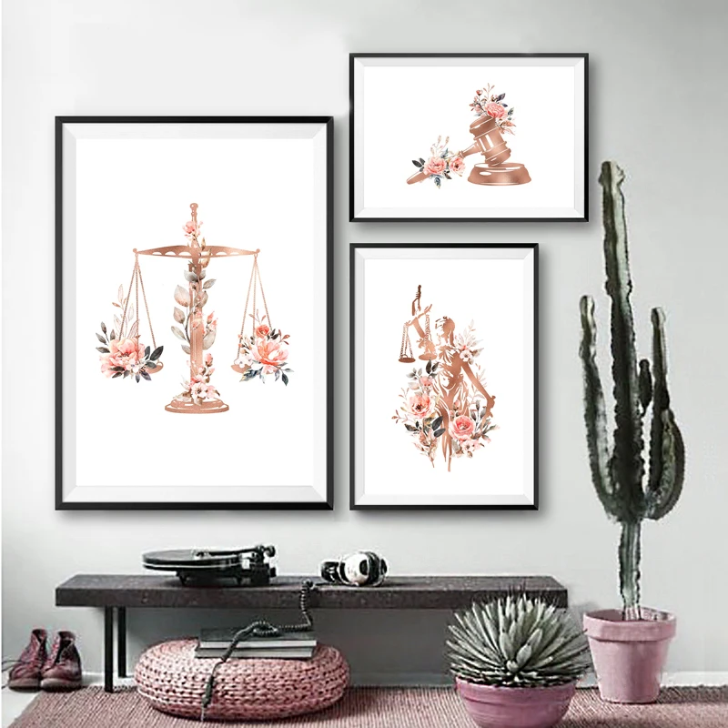 Lady-Justice-Prints-Law-Office-Decor-Painting-Attorney-Lawyer-Gift-Watercolor-Floral-Canvas-Poster-Law-School