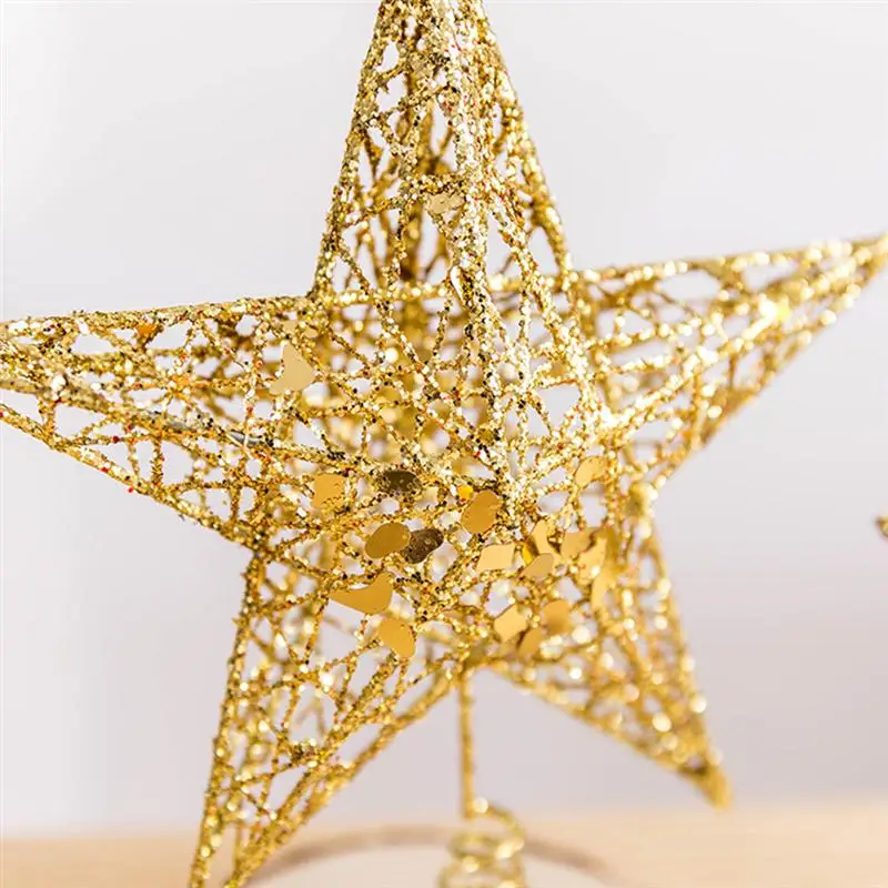 3pcs Glitter Christmas Tree Topper Star Decoration Gold Rose Pink Silver Blue Star Xmas Tree Home Office Christmas Supplies A35