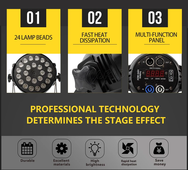Djworld(большой) алюминиевый сплав светодиодный Par 24x18 Вт RGBWA+ UV 6в1 освещение dmx 512 Powercon Plug Dj Disco вечерние ТВ Бальные шоу Свадебные