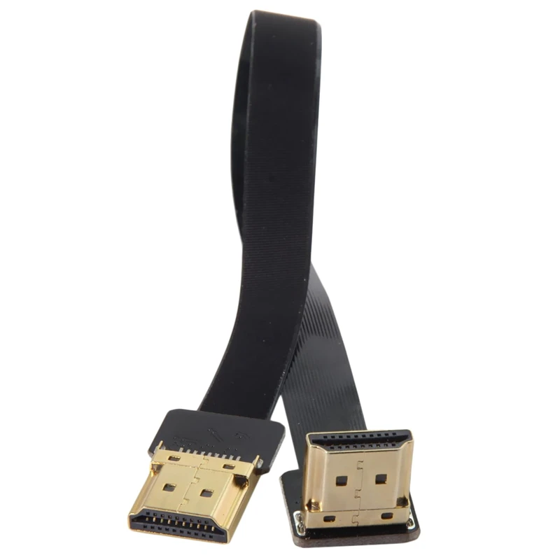 Fpv Hdmi Мужской до угловой 90D Hdmi Мужской Hdtv Fpc плоский кабель для Fpv Hdtv Мультикоптер аэрофотосъемка 20 см
