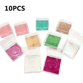 

10pcs Empty False Eyelashes Case Plastic Eye Lashes Box Container Holder Compartment Eyelashes Packaging Box Makeup Storage