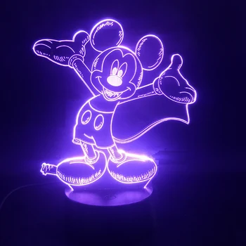 

Mickey Mouse Beckons You Cartoon 3D Lamp Cute Christmas Present for Kids Usb Nightlight Battery Powered Led Night Light Lamp