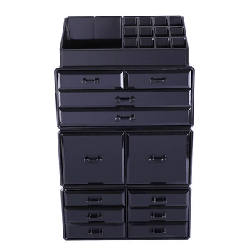 

4Pcs Plastic Cosmetics Storage Rack Transparent Drawers Organizer Makeup Box Lipstick Makeup Perfume Brush Nail Polish Rack