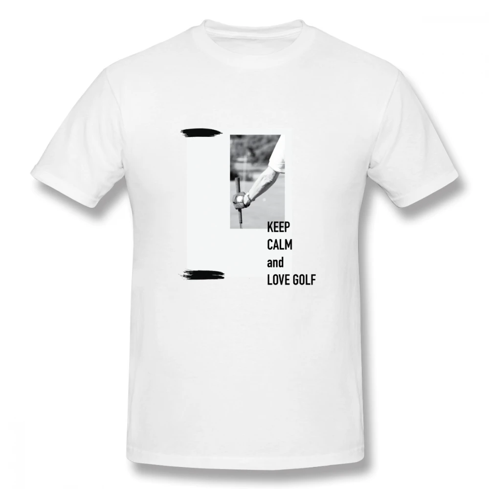 

2019 funny tee cute t shirts Keep Calm And LOVE GOLF men short sleeves cotton tops cool t shirt summer Men's T-Shirt