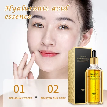

Hot 24K Gold Hyaluronic Acid Essence Moisturizing Replenishment Brightens Pores Firming Skin Care Essence t6