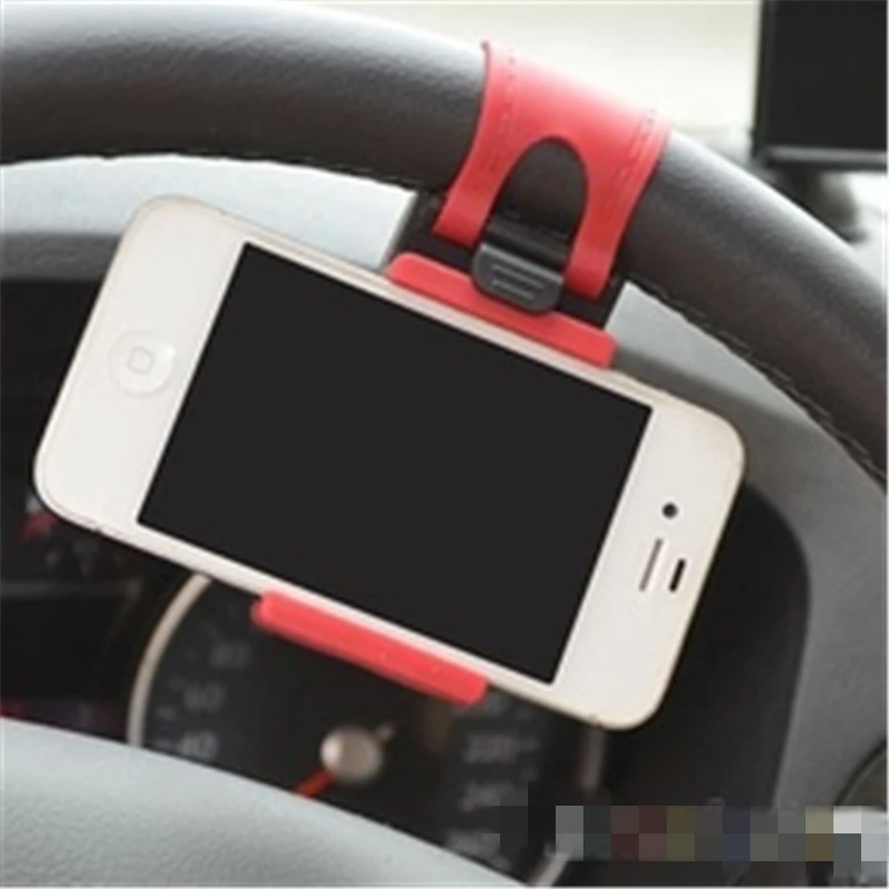 Автомобильная оплетка рулевого опора колеса держатель резинкой для iPhone, iPod, MP4 gps keeper