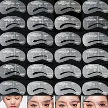 24Styles/Set Reusable Eyebrow Stencil Brow Shaping Template Makeup Beauty Tool Eyebrow Stencils