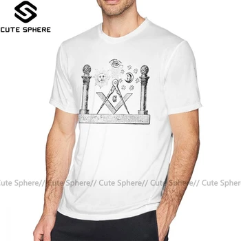 

Masonic Symbols T Shirt SYMBOLS OF MASONRY T-Shirt Oversized Men Tee Shirt Fashion Awesome Short Sleeves Printed Tshirt