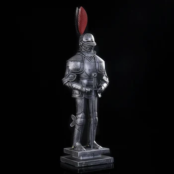 

Sword Knight Statue Ornament Metal Medieval Armor Warrior Miniature Handmade Wrought Iron Home Decor Craft Art Collection Model
